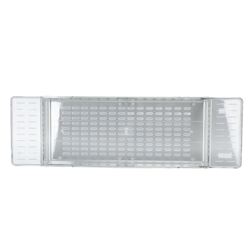 Adjustable Bathtub Tray Table Extendable Length 56 5cm to 80cm Large Capacity Bath Shelf Premium PET Material Transparent - Image 4