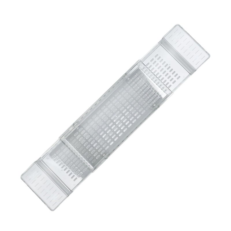 Adjustable Bathtub Tray Table Extendable Length 56 5cm to 80cm Large Capacity Bath Shelf Premium PET Material Transparent - Image 3