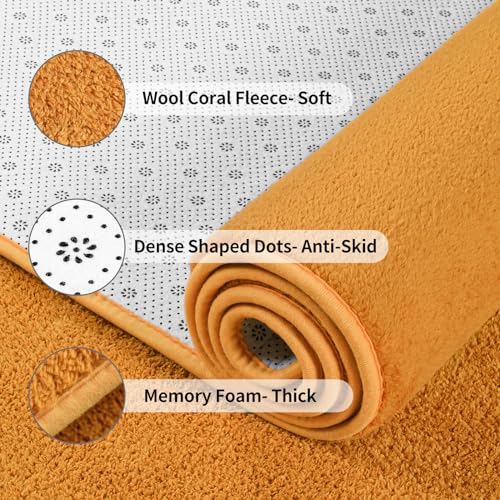 FlyDOIT Area Rugs for Bedroom Living Room, 4x6 Orange Super Soft Comfy Thickened Memory-Foam Indoor Carpets, Modern Aesthetic Minimalist Carpet for Boys Girls Adults Apartment Nursery Home Décor - Image 5