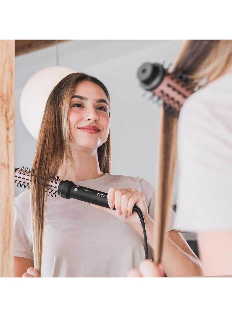 Bamba InstantCare Curly AirFlow Straightening Brush - 2-in-1 Drying and Curling, Ceramic Coating, 120-160°C