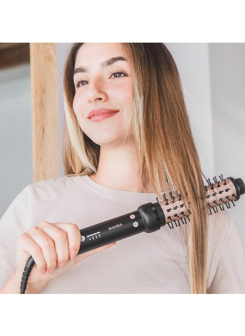 Bamba InstantCare Curly AirFlow Straightening Brush - 2-in-1 Drying and Curling, Ceramic Coating, 120-160°C