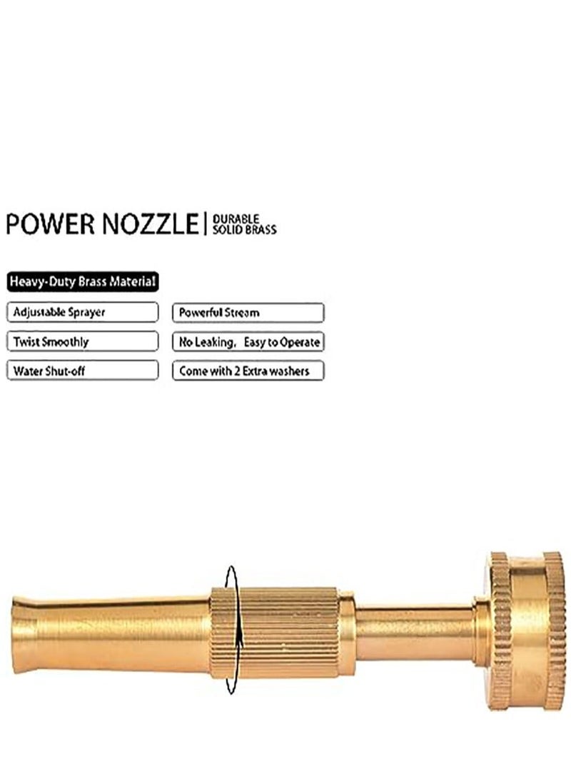 High Pressure Brass Heavy Duty Adjustable Twist Hose Nozzle Jet Sweeper Nozzle for Garden Hoses (2 Pack)  - Image 2