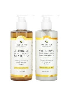 Tree to Tub Tree To Tub, Shampoo & Conditioner Set, Volumizing Biotin Collagen, Sicilian Lemon & Tea Tree, 2 Piece Set, 8.5 fl oz (250 ml) Each  - Image 1