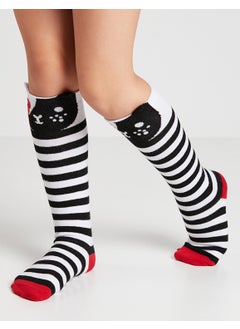 Mshb&G Striped Cats Girls Knee High Socks 2-Pack  - Image 5