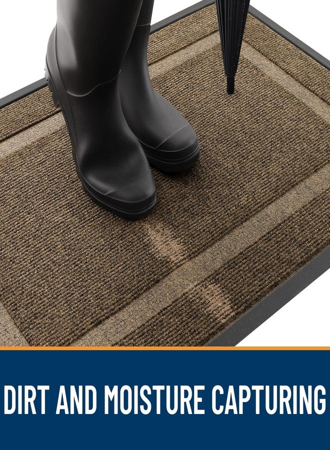 OLANLY Front Door Mat Indoor Outdoor Entrance, Waterproof All-Season, All-Weather Doormat, Sturdy Natural Rubber, Fade Resistant, Low Profile, Easy Clean Patio Porch Entryway Mat, 59x35, Brown - Image 5
