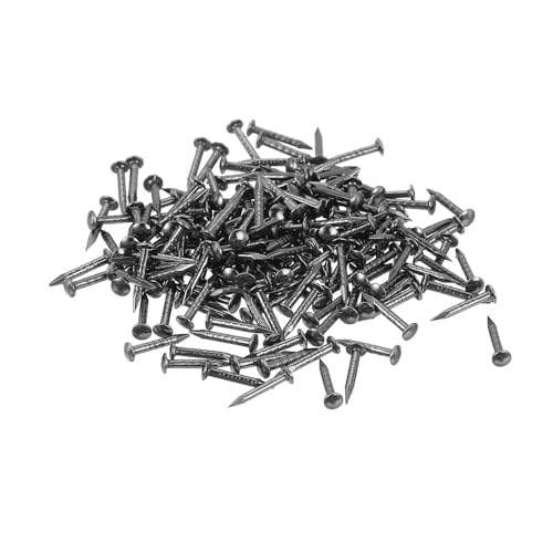 BLUELEC 200pcs Tiny Wooden Nails for DIY Craft Projects, Antique Drawer Repairing, Mini Boxes Decorative Accessories (1×8mm/0.04×0.3in) Color: Black/Metallic Dark Gray - Image 1