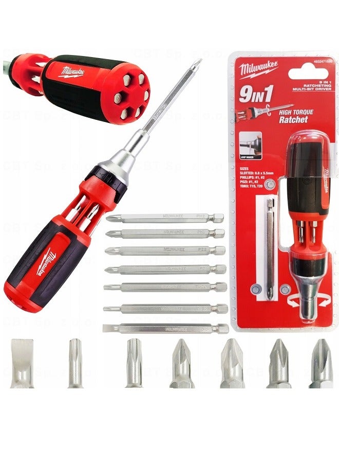 Milwaukee 9-in-1 Universal Ratcheting Multi-Bit Screwdriver - Image 1
