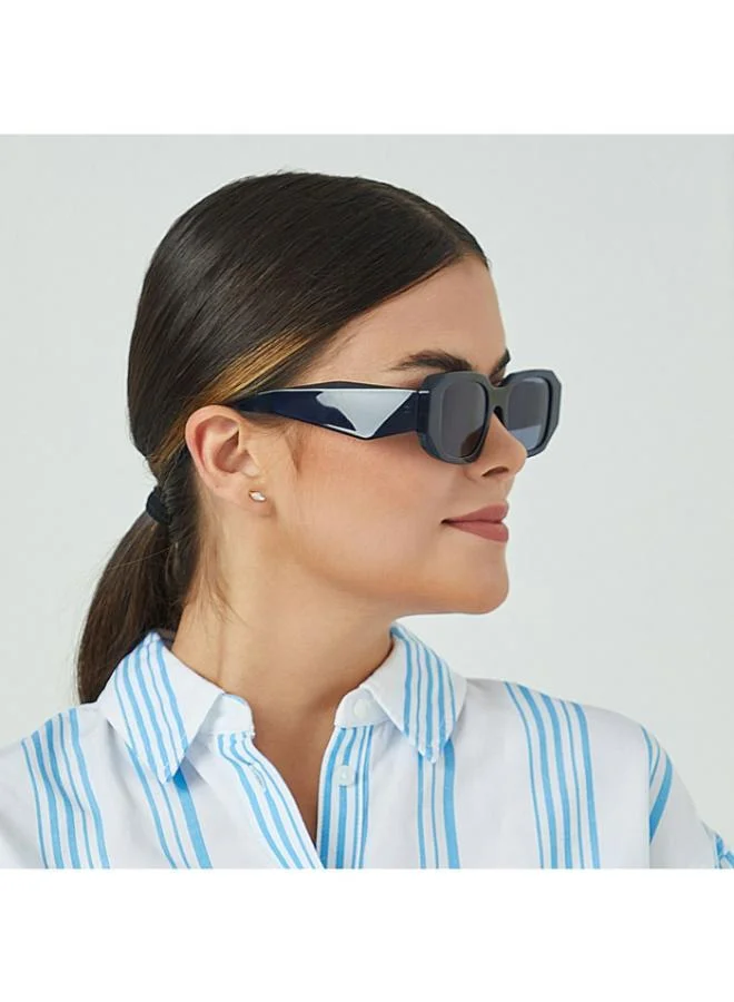 Blackout DELTA Women Blue Sunglasses - Frame Material: Thermoplastic Rubber (TR90)- Frame Color: Blue-Lens Color: Blue  - Full Rim