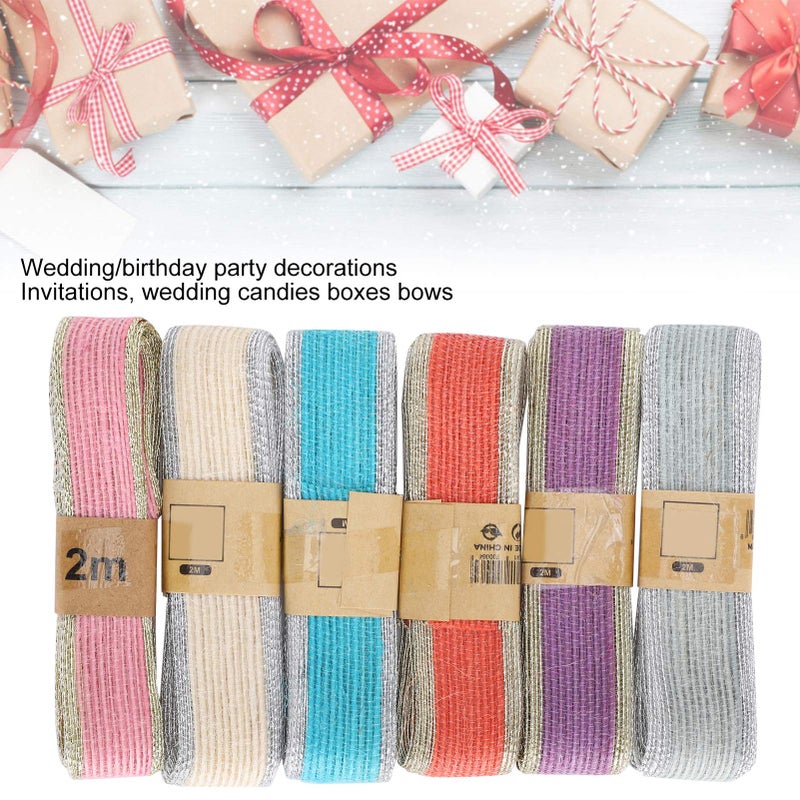 Natural Jute Ribbon 6 Rolls 2 Meters Each For Cake Box Flower Wrapping Wedding Birthday Party Decorations - Image 4