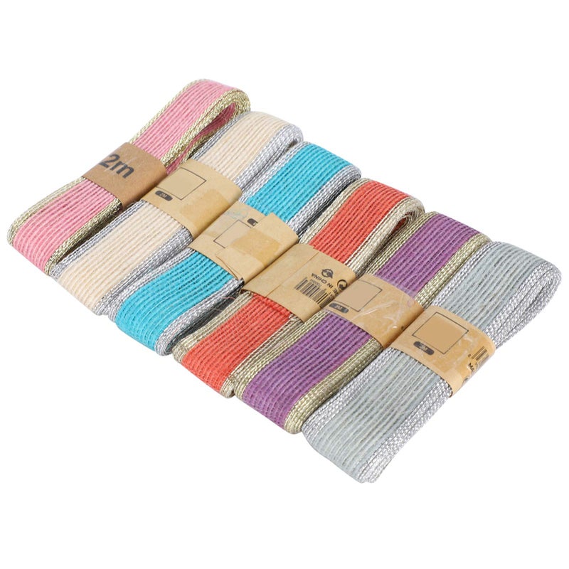 Natural Jute Ribbon 6 Rolls 2 Meters Each For Cake Box Flower Wrapping Wedding Birthday Party Decorations - Image 3