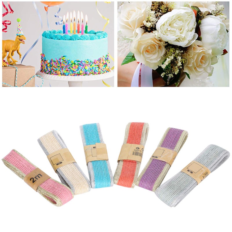 Natural Jute Ribbon 6 Rolls 2 Meters Each For Cake Box Flower Wrapping Wedding Birthday Party Decorations - Image 5