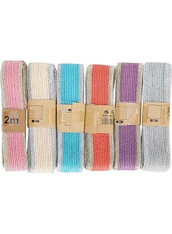 Natural Jute Ribbon 6 Rolls 2 Meters Each For Cake Box Flower Wrapping Wedding Birthday Party Decorations - Image 1