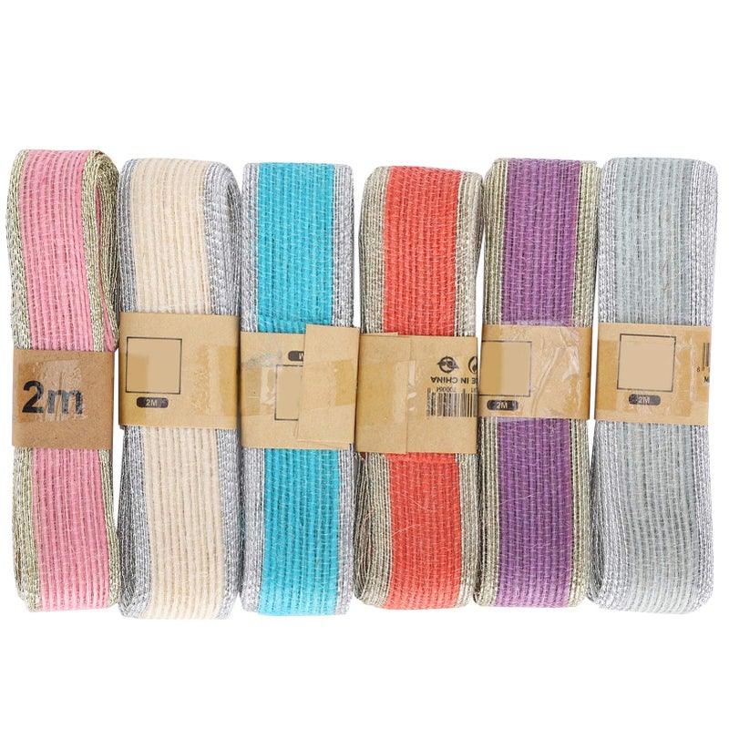 Natural Jute Ribbon 6 Rolls 2 Meters Each For Cake Box Flower Wrapping Wedding Birthday Party Decorations - Image 2