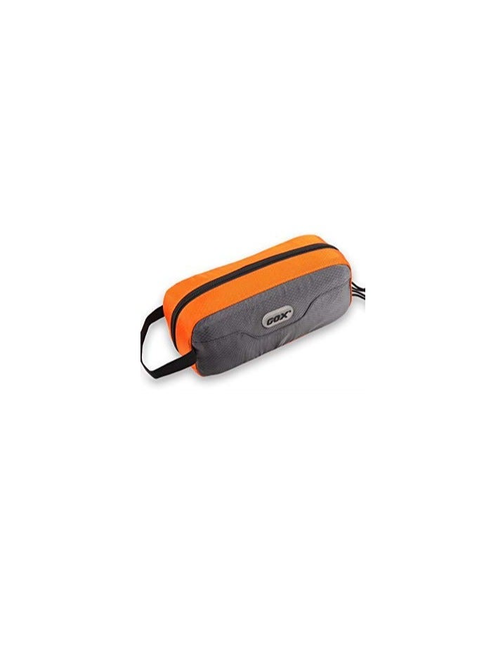 GOX Small Travel Toiletry Bag, Dopp Kit Case For Men, Multifunction Organizer Pouch (Grey/Orange)