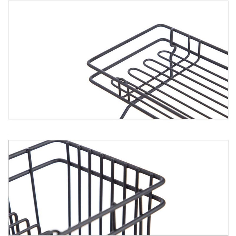 Rasdion Stainless Steel Powder Coated Bathroom Shelf Storage Organizer Kitchen Rack with Shampoo Soap Holder and Towel Rack Hanger. - Image 5