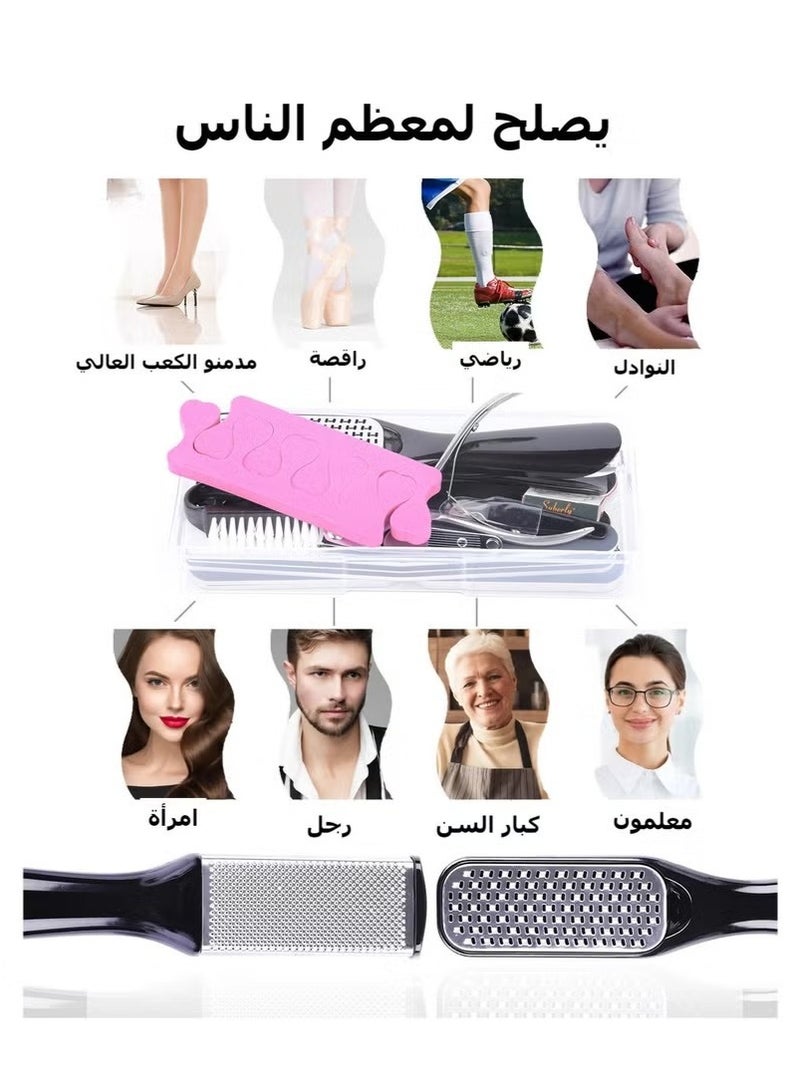 مجموعة أدوات باديكير احترافية 23 في 1، مجموعة مانيكير وباديكير لليد والقدمين من الفولاذ المقاوم للصدأ ومجموعة العناية بالقدم ومزيل الجلد الميت للرجال والنساء في الصالون أو المنزل، أفضل هدية - Image 2