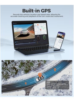 AZDOME 4K Front+ Rear Dash Cam M300S with WiFi, 170° Dash Cam Front and Rear GPS Voice Control WDR Night Vision G-Sensor 24H Parking Monitor, 64GB SD Card included  - Image 3