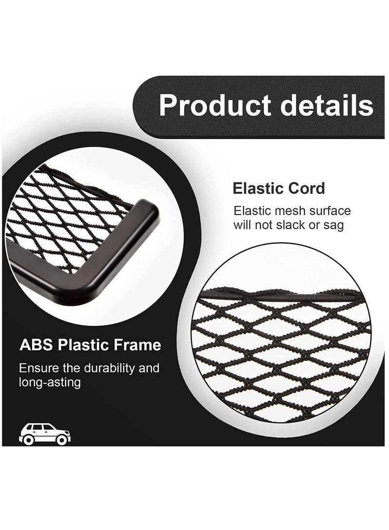 KASTWAVE Car Storage Net Bag, 2 Pieces Large Car Mesh Net Bag Holder Car Net Pocket Organizer Car Seat Mesh Pocket Framed Mesh Net Pocket with Screws for Fit in Auto RV - Image 5