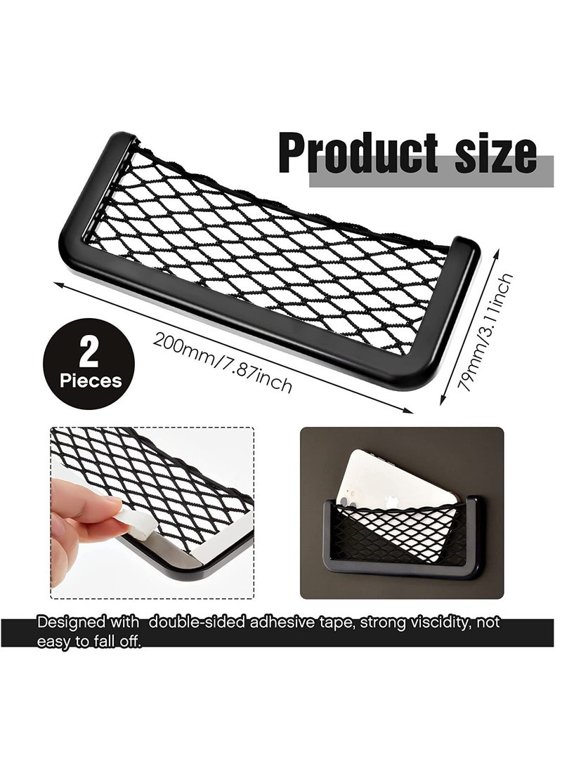 KASTWAVE Car Storage Net Bag, 2 Pieces Large Car Mesh Net Bag Holder Car Net Pocket Organizer Car Seat Mesh Pocket Framed Mesh Net Pocket with Screws for Fit in Auto RV - Image 4