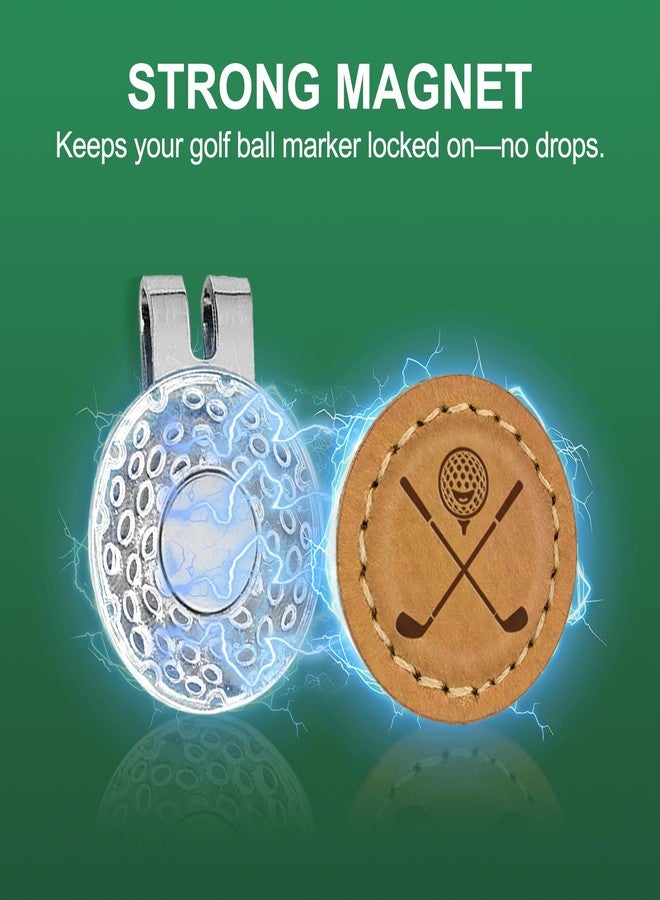 iSamzan Real Leather Golf Ball Markers: Magnetic Golf Ball Marker with Hat Clip for Women Men - Funny Golf Ball Markers for Putting Green (4PCS) - Image 3