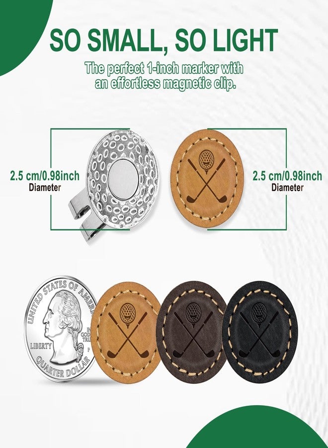 iSamzan Real Leather Golf Ball Markers: Magnetic Golf Ball Marker with Hat Clip for Women Men - Funny Golf Ball Markers for Putting Green (4PCS) - Image 2