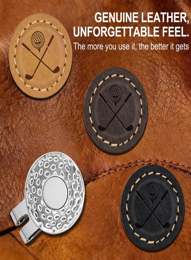 iSamzan Real Leather Golf Ball Markers: Magnetic Golf Ball Marker with Hat Clip for Women Men - Funny Golf Ball Markers for Putting Green (4PCS) - Image 4