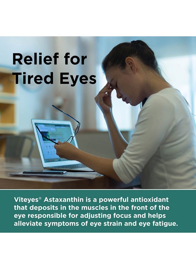 Viteyes - Natural Astaxanthin Relieve Tired Eyes & Eye Strain Sourced From Algae Skin Hydration Heart & Brain Health 4 To 8 Mg Natural Astaxanthin 90 Softgels - Image 1