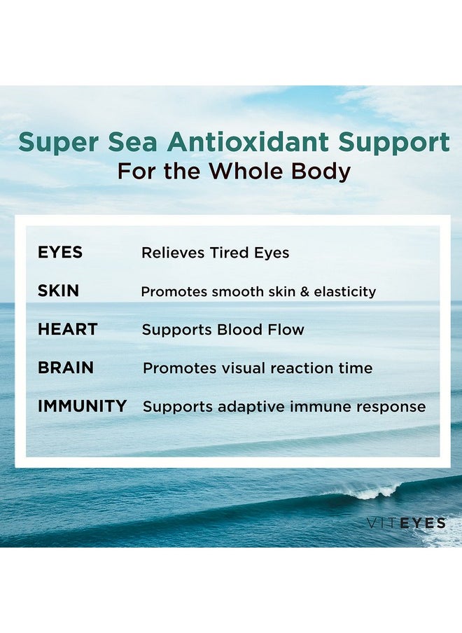 Viteyes - Natural Astaxanthin Relieve Tired Eyes & Eye Strain Sourced From Algae Skin Hydration Heart & Brain Health 4 To 8 Mg Natural Astaxanthin 90 Softgels - Image 1