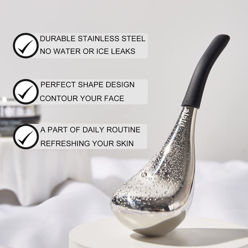 pfefe Ice Globes Facial Skin Care Tools for Women Face Eyes, Stainless Steel Face Beauty Cryo Sticks for Girls Ladies, Esthetician Supplies Cooling Spa Globes Cold Roller with Storage Case - Image 2
