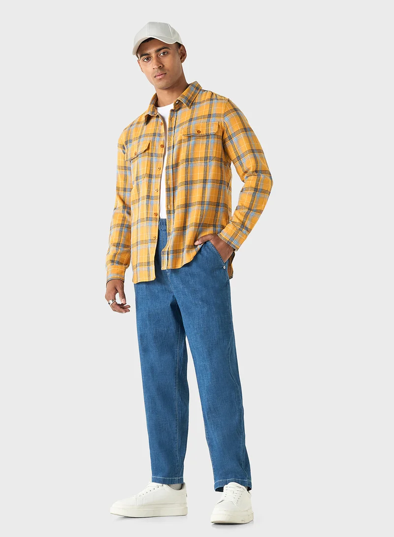 لي كوبر Lee Cooper Relaxed Fit Pants with Elasticated Wais