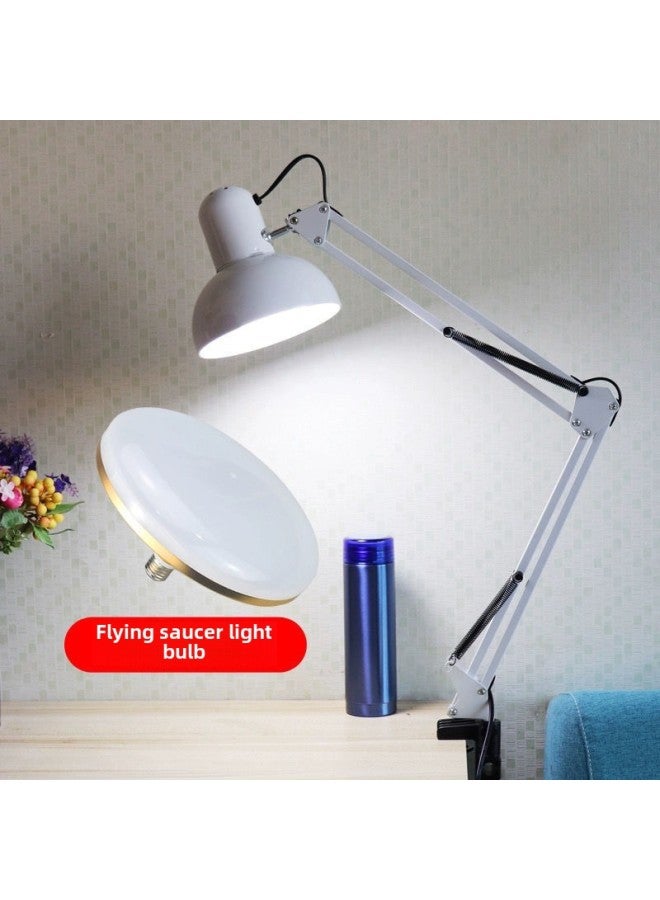 Generic Nail Beauty Eyelash Special Desktop Table Lamp Long Arm Folding Dormitory Student Eye Protection Work Lamp Nail Photography Light-Color:Fresh White Long Arm + Clip - Manicure Yyds Non-exposed Bulb 18 White Light Eye Protection  - Image 1