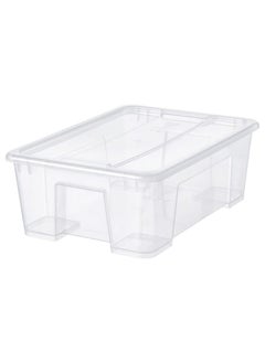 Box With Lid Transparent 39X28X14 Cm/11 L