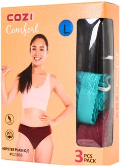 COZI Women 3 Pack Plain Hipster Panties 
