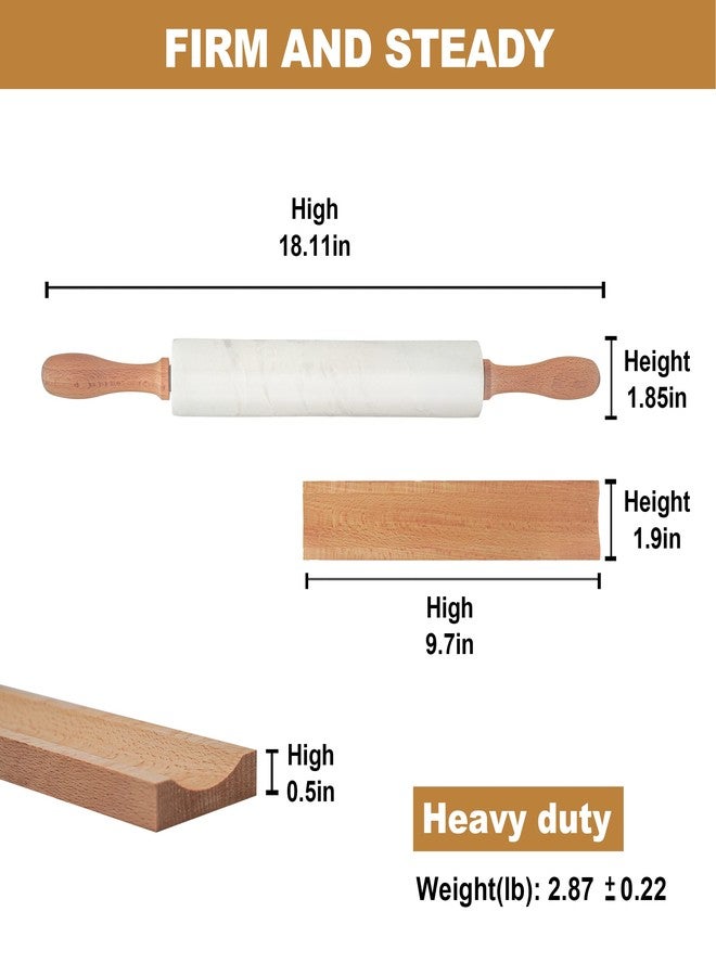 Koville 𝐍𝐚𝐦𝐢𝐛𝐢𝐚 Koville Luxury Marble Rolling Pin, Non-Stick Polished Dough Roller, Pasta, Dumpling, Ravioli, Fondant,Pie Crust, Bread, Tortilla, Pizza Maker, Kitchen Baking Pastry Tools Accessories - Image 2