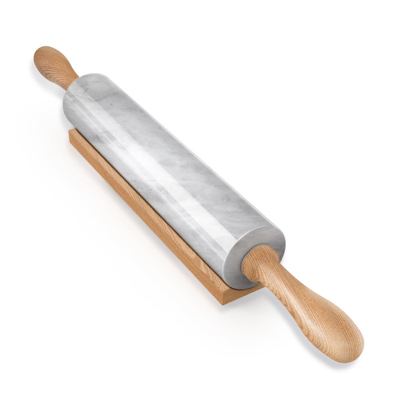 Koville 𝐍𝐚𝐦𝐢𝐛𝐢𝐚 Koville Luxury Marble Rolling Pin, Non-Stick Polished Dough Roller, Pasta, Dumpling, Ravioli, Fondant,Pie Crust, Bread, Tortilla, Pizza Maker, Kitchen Baking Pastry Tools Accessories - Image 1