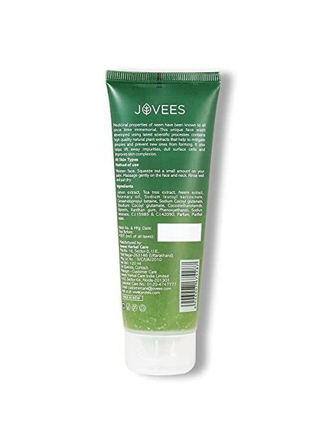Jovees Herbal Neem Face Wash For Clear Skin with Neem & Tea Tree Ext | Gentle For Acne-Prone Skin | Controls Oil, Pimples and Dark Spots | Acne Control Cleanser For All Skin Type - 120ml (pack of 3) - Image 2