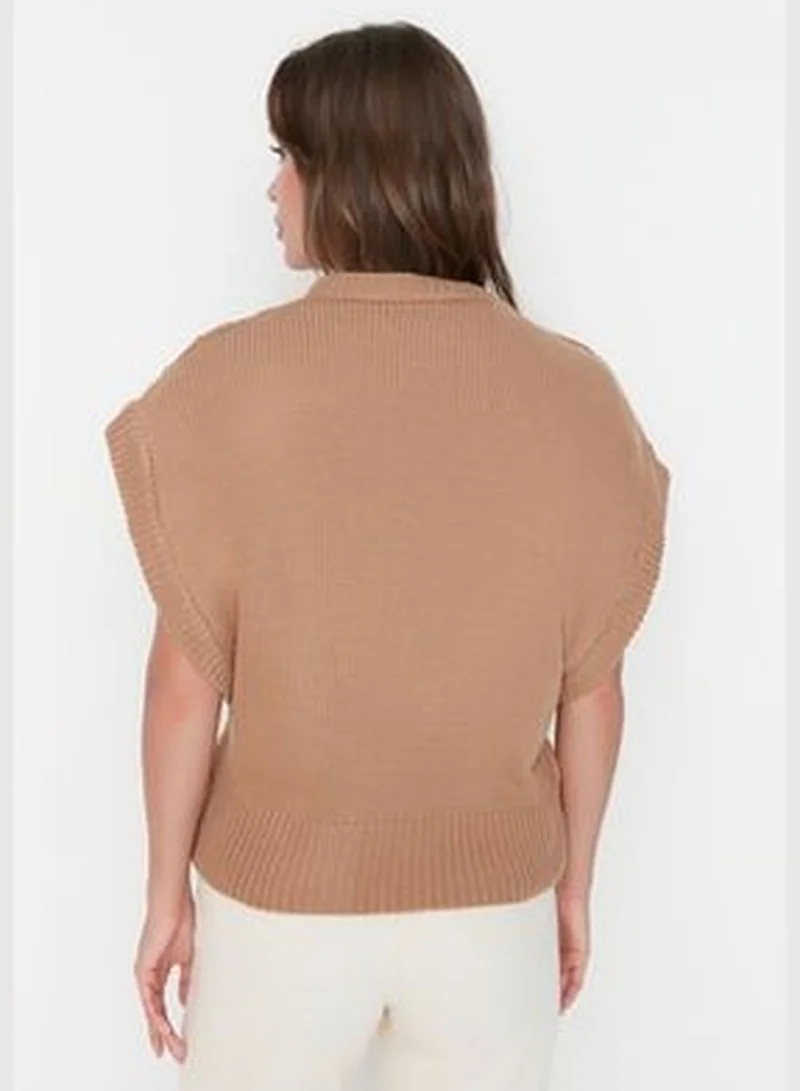 trendyol Camel Patterned Crewneck Knitwear Sweater TWOAW21BZ0447