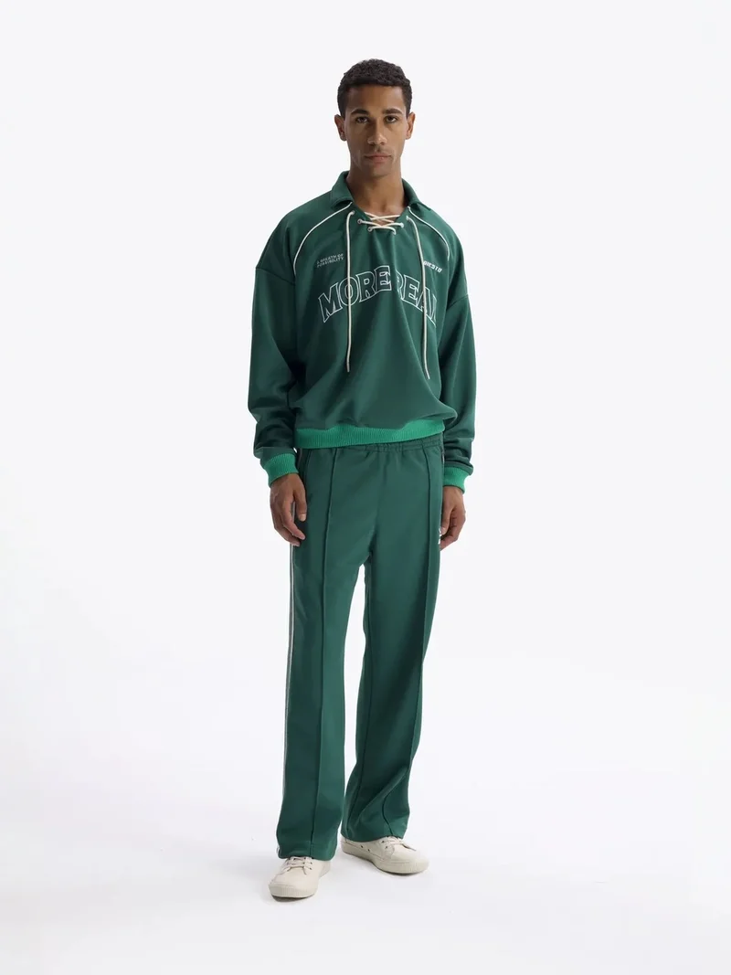 GIESTO Drawstring Neckline Printed Sweatshirt