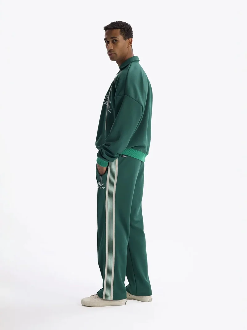 Giesto Pine Green GIESTO Drawstring Neckline Printed Sweatshirt for Men | Best Price UAE