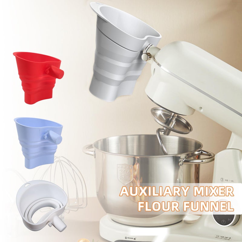 COMFYTOUCH Flour Funnel for Kitchen Aid Mixer, Kitchen Funnel for KSM150 5-Quart Tilt-Head Mixers, Silicone Kitchen Funnels, Flour & Egg Liquid are Easy to Pour, Dishwasher Safe(White) - Image 4
