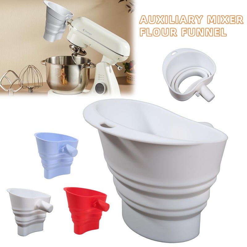 COMFYTOUCH Flour Funnel for Kitchen Aid Mixer, Kitchen Funnel for KSM150 5-Quart Tilt-Head Mixers, Silicone Kitchen Funnels, Flour & Egg Liquid are Easy to Pour, Dishwasher Safe(White) - Image 3