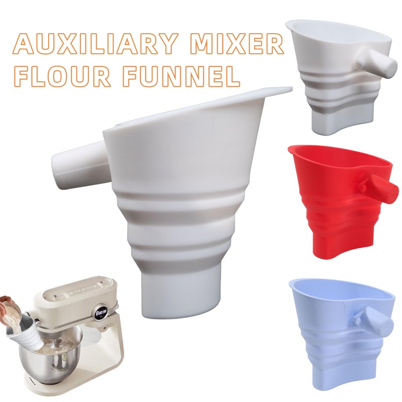 COMFYTOUCH Flour Funnel for Kitchen Aid Mixer, Kitchen Funnel for KSM150 5-Quart Tilt-Head Mixers, Silicone Kitchen Funnels, Flour & Egg Liquid are Easy to Pour, Dishwasher Safe(White) - Image 2