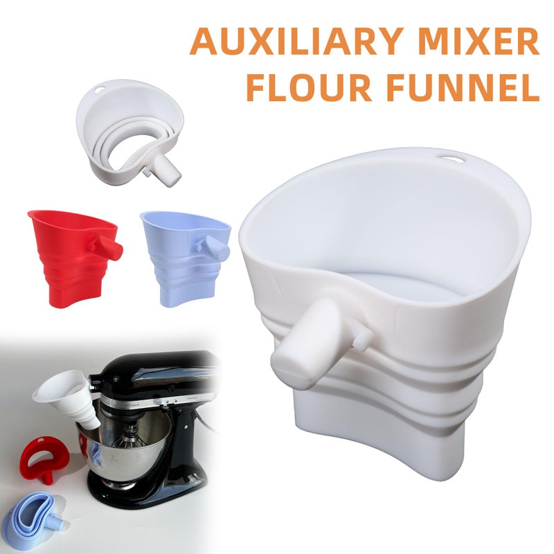 COMFYTOUCH Flour Funnel for Kitchen Aid Mixer, Kitchen Funnel for KSM150 5-Quart Tilt-Head Mixers, Silicone Kitchen Funnels, Flour & Egg Liquid are Easy to Pour, Dishwasher Safe(White) - Image 5