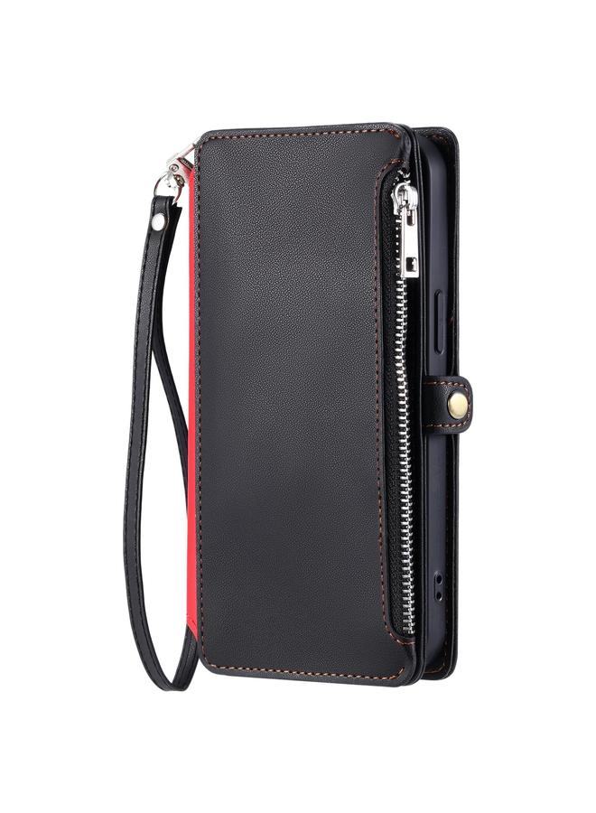 اس-توب جراب لهاتف Motorola Moto G05 مصنوع من الجلد مع سحاب وفتحات متعددة للبطاقات - Image 2