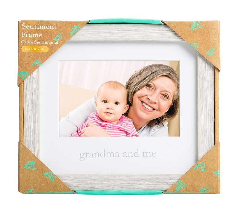 Kate & Milo Rustic Grandma And Me Frame, Mother's Day Gifts, Wall And Tabletop Frame, Nursery Wall DÃ©cor, 4x6 Photo Insert, Distressed Gray - Image 3