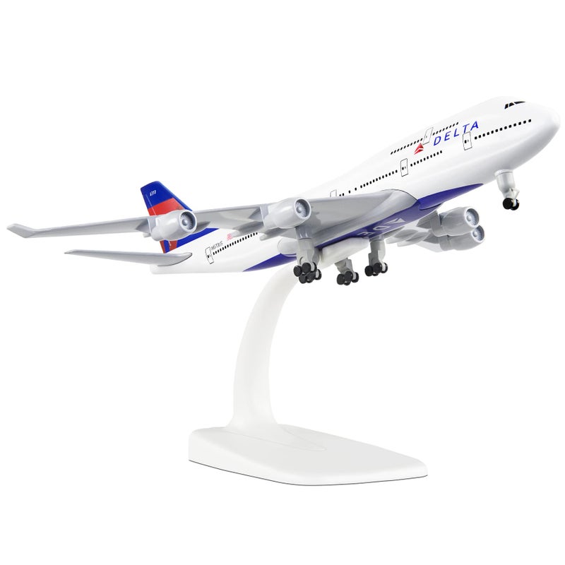Busyflies Busyflies 1/300 Scale Delta Airlines Boeing 747 Model Plane Alloy Diecast plane Model (Delta 747)  - Image 1