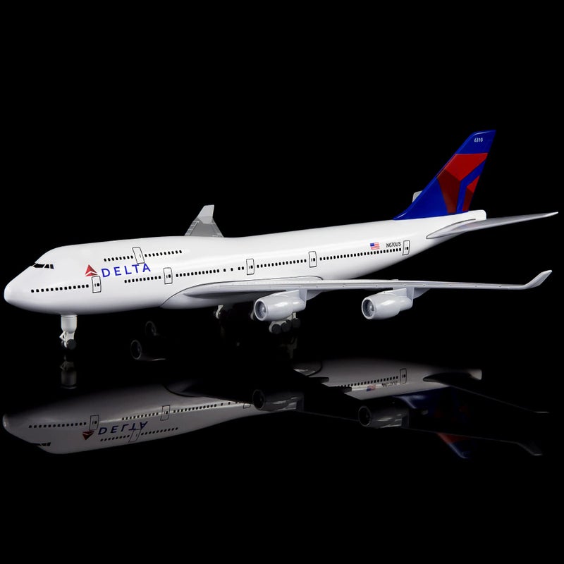 Busyflies Busyflies 1/300 Scale Delta Airlines Boeing 747 Model Plane Alloy Diecast plane Model (Delta 747)  - Image 2