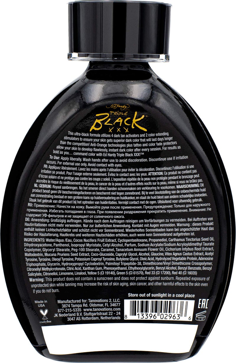 Ed Hardy لوشن تان أسود إيد هاردي XXX الفوري للون الداكن، 13.5 أونصة - Image 2