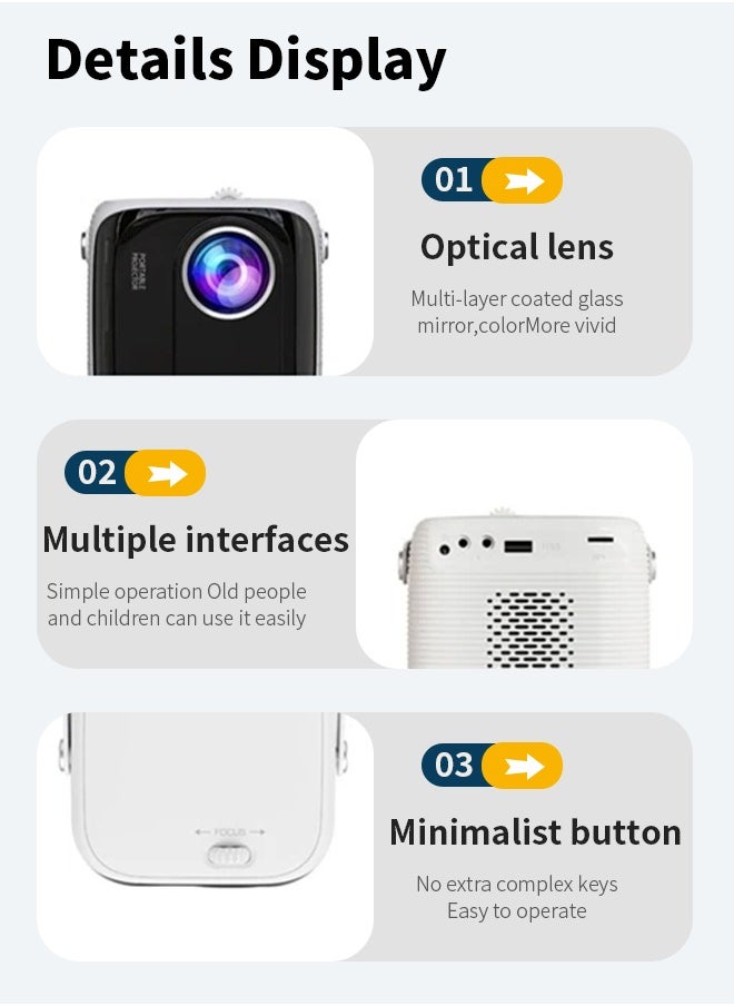 Digisand - Portable Video Projector,  1080P HD Projector Dual WiFi 150" Screen Display Mini Projector, Outdoor Movie Projector 4K Support - Image 1