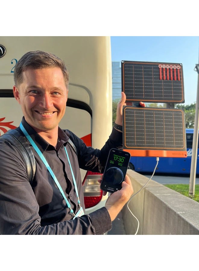 FlexSolar 20W Small Solar Panel Charger 5V USB-A USB-C Foldable Portable Lightweight ETFE Power Emergency Panel IP67 Waterproof for Hiking Camping Backpacking Phones Tablets Power Bank - Image 5